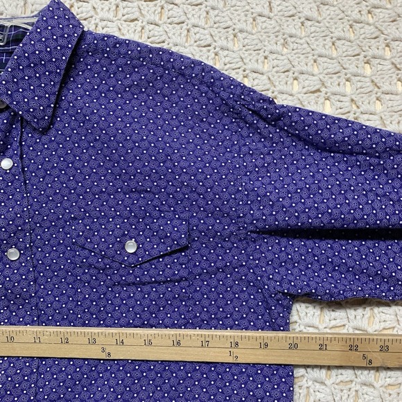 Panhandle Select Western Shirt Size XL 18 Young Long‎ sleeve Snap front Purple - Picture 6 of 9